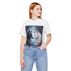 Unisex Jersey Short Sleeve Tee - Yin and Yang wolf