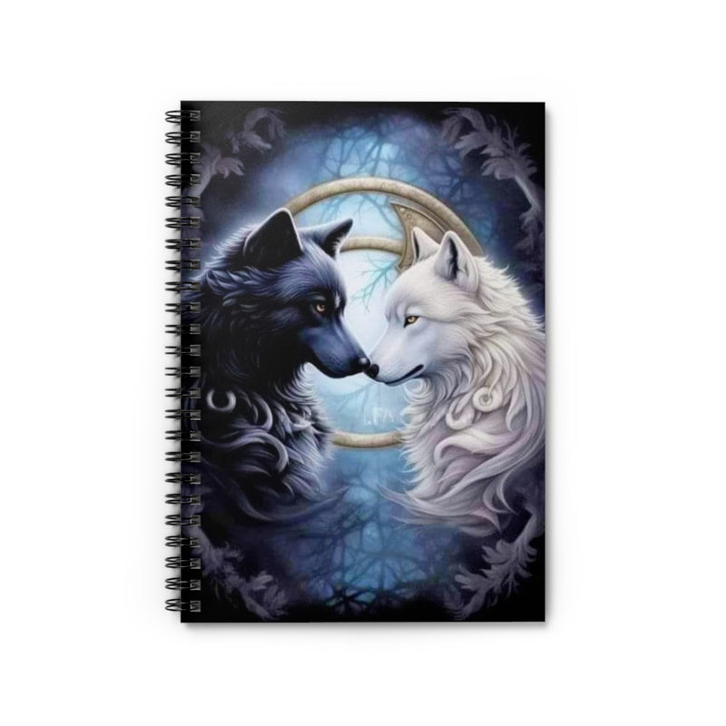 Spiral Notebook - Ruled Line - Yin & Yang Wolf