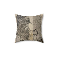 Spun Polyester Square Pillow-Coy Fish