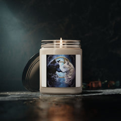 Scented Soy Candle, 9oz - Yin and Yang wolf