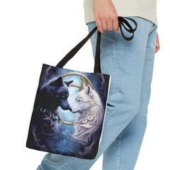 Tote Bag (AOP) - Yin and Yang wolf