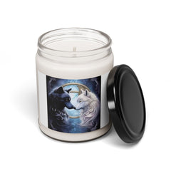 Scented Soy Candle, 9oz - Yin and Yang wolf