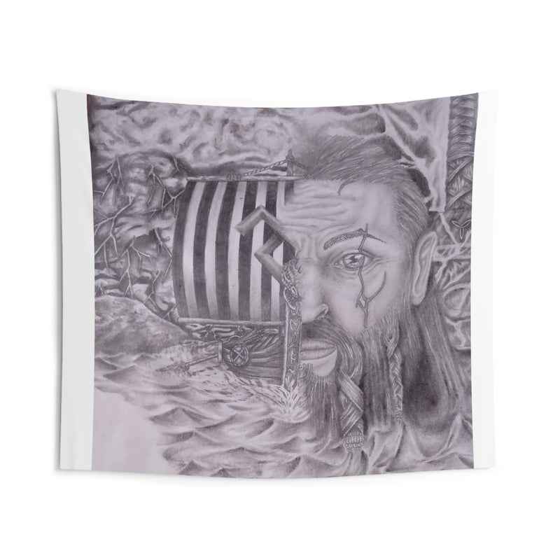 Indoor Wall Tapestries- Viking Face and Boat