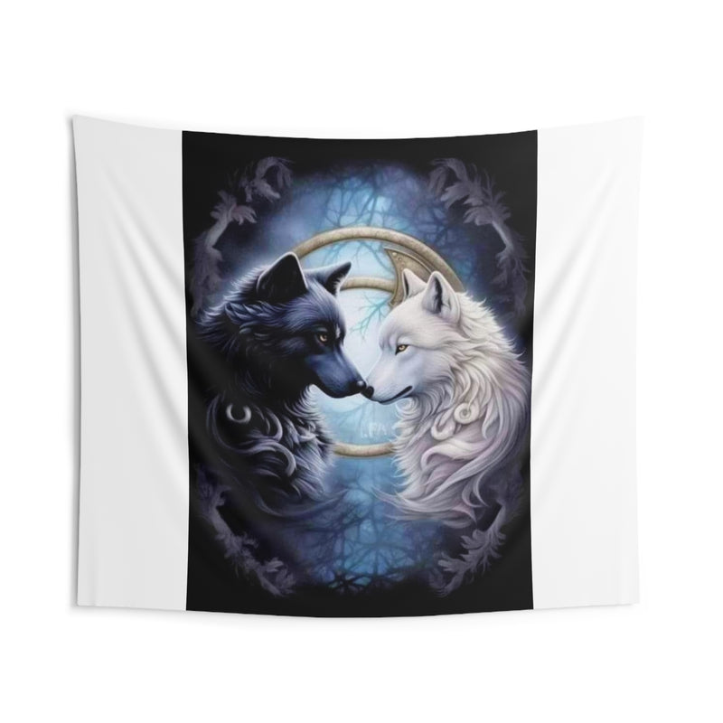 Indoor Wall Tapestries-Yin and Yang wolf