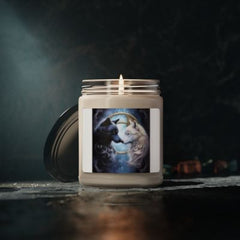 Scented Soy Candle, 9oz - Yin and Yang wolf