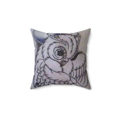 Spun Polyester Square Pillow- Baby Owl