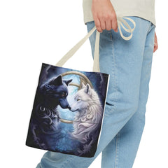 Tote Bag (AOP) - Yin and Yang wolf